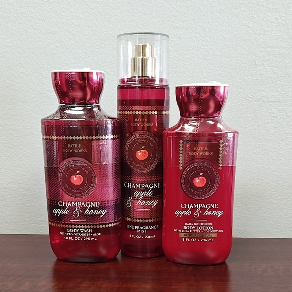 Bath & Body Works CHAMPAGNE APPLE & HONEY 3 Piece Body Care Gift Set - Picture 1 of 4